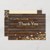 Donkerbruin hout vlak dank u uw kaart met envelopp (Voorkant / Achterkant)
