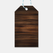 Donkerbruin houten textuurpatroon cadeaulabel (Voorkant)