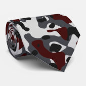 Donkerbruin, houtskoolgrijs en zwarte camouflage stropdas (Opgerold)