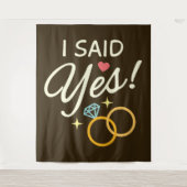 Donkerbruin Ik Heb Ja Gezegd Verlovingspartij Wandkleed (Voorkant)
