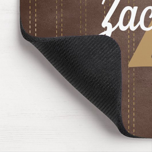 Donkerbruin  instripe reportmonogram muismat (Hoek)