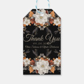 Donkerbruin, koffiecaramel en beige herfst cadeaulabel (Achterkant)