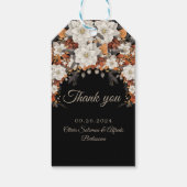 Donkerbruin, koffiecaramel en beige herfst cadeaulabel (Achterkant)