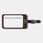 Donkerbruin leder bagagelabel (Achterkant horizontaal)