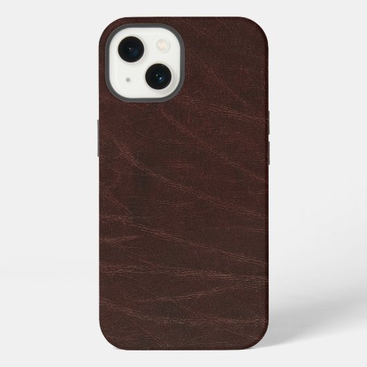 Donkerbruin leder iPhone hoesje (Achterkant)