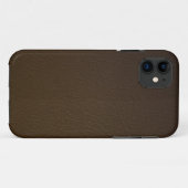 Donkerbruin leder Kijk iPhone 5 hoesje (Achterkant (horizontaal))