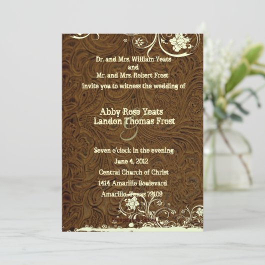 Donkerbruin leder met weddenschap kaart (Staand voorkant)