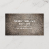 donkerbruin leder | Monogram Visitekaartje (Achterkant)