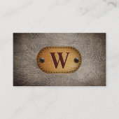 donkerbruin leder | Monogram Visitekaartje (Voorkant)