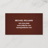 Donkerbruin leder visitekaartje (Achterkant)