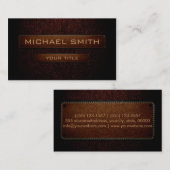 Donkerbruin leder ziet er bruin label uit (Voorkant / Achterkant)