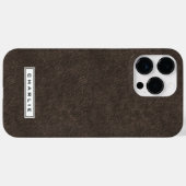 Donkerbruin lederen gedrukt afbeelding aangepaste Case-Mate iPhone case (Achterkant (horizontaal))