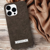 Donkerbruin lederen gedrukt afbeelding aangepaste  Case-Mate iPhone case
