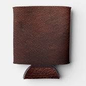 Donkerbruin leer: Echte Textuurachtergrond Blikjeskoeler (Voorkant)