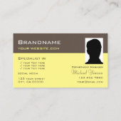 Donkerbruin Lichtgeel met Logo en Foto Chic Visitekaartje (Achterkant)