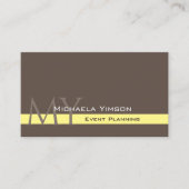 Donkerbruin Lichtgeel met Monogram Professional Visitekaartje (Voorkant)