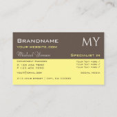 Donkerbruin Lichtgeel met Professionele Initialen Visitekaartje (Achterkant)