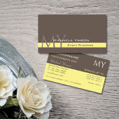 Donkerbruin Lichtgeel met Professionele Initialen Visitekaartje