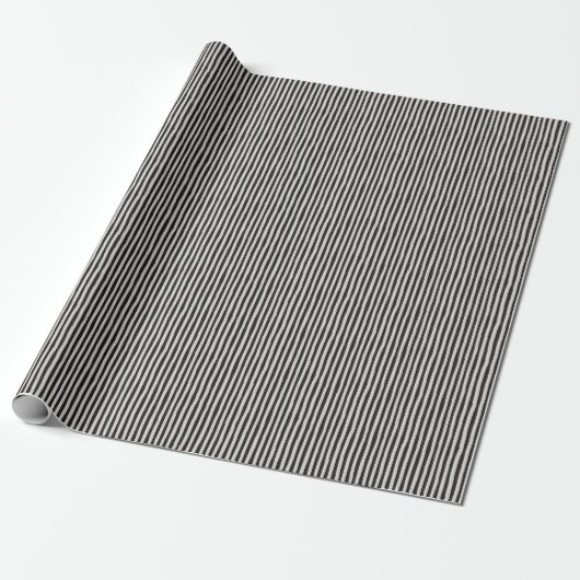 Donkerbruin & Lichtgrijs Scheve Strepen Cadeaupapier (Uitgerold)