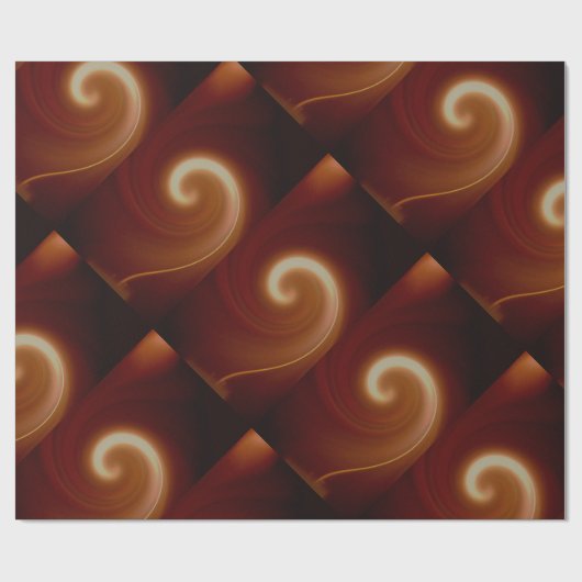 Donkerbruin lichtspiraal cadeaupapier (Vlak)