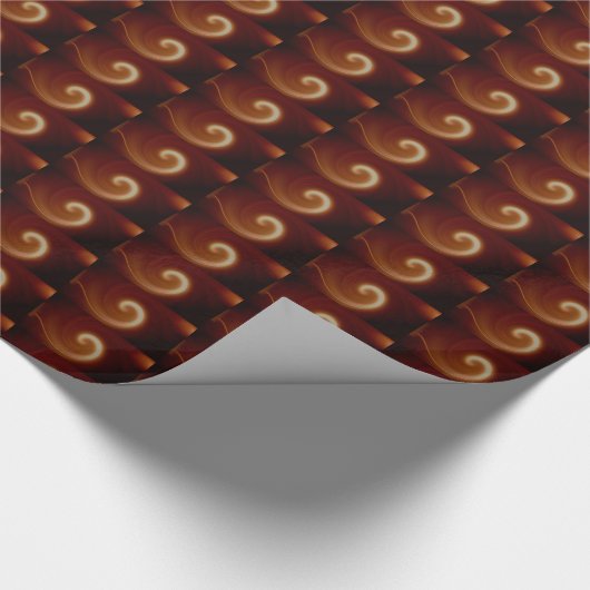 Donkerbruin lichtspiraal cadeaupapier (Hoek)