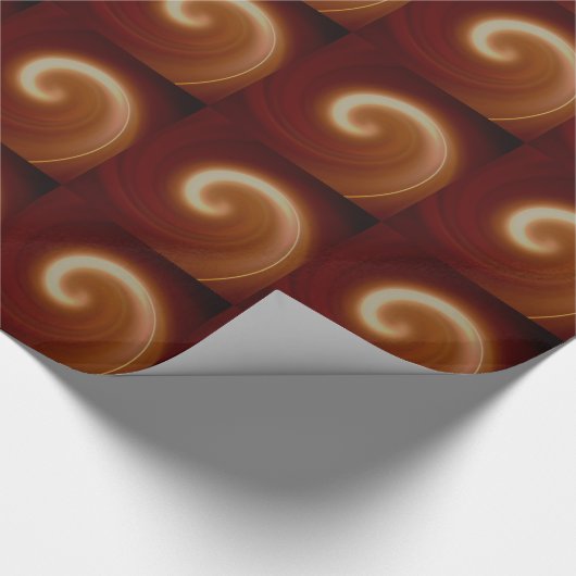 Donkerbruin lichtspiraal cadeaupapier (Hoek)