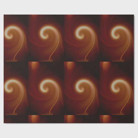 Donkerbruin lichtspiraal cadeaupapier (Vlak)