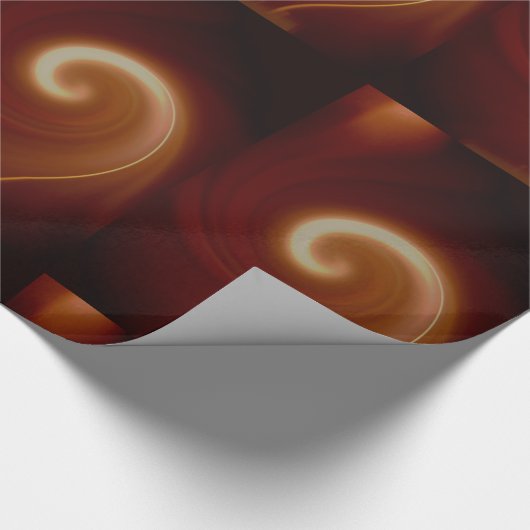 Donkerbruin lichtspiraal cadeaupapier (Hoek)