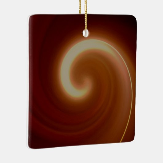 Donkerbruin lichtspiraal keramisch ornament (Rechts)