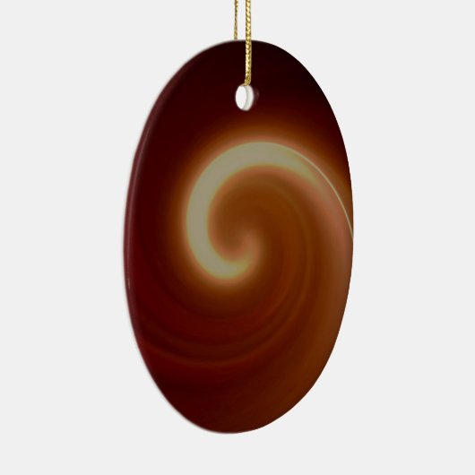 Donkerbruin lichtspiraal keramisch ornament (Rechts)