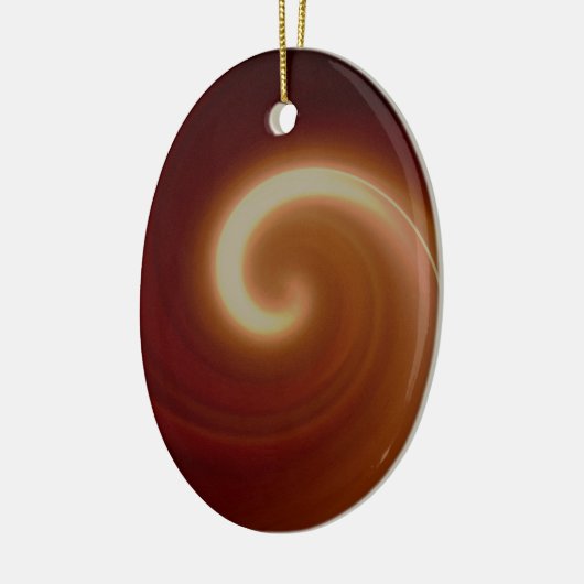 Donkerbruin lichtspiraal keramisch ornament (Links)