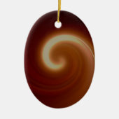 Donkerbruin lichtspiraal keramisch ornament (Voorkant)