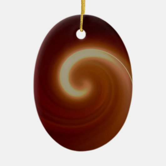 Donkerbruin lichtspiraal keramisch ornament (Voorkant)