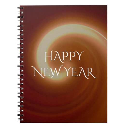 Donkerbruin lichtspiraal notitieboek (Voorkant)