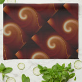 Donkerbruin lichtspiraal theedoek (Gevouwen)