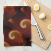 Donkerbruin lichtspiraal theedoek (Quarter Fold)