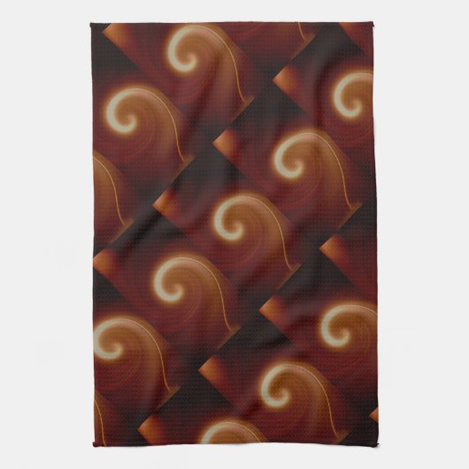 Donkerbruin lichtspiraal theedoek (Verticaal)