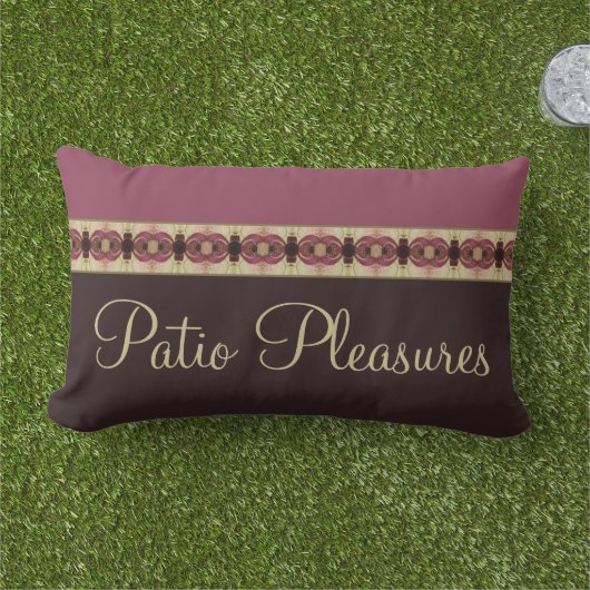 Donkerbruin met Bourgogne Buitenkussen (Gras)