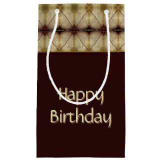 Donkerbruin met patroon klein cadeauzakje