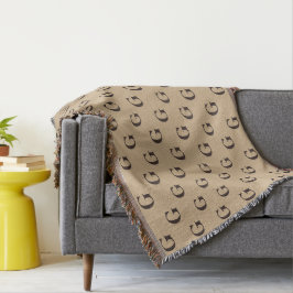 Donkerbruin monogram patroon Tan Achtergrond Deken