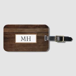 Donkerbruin ontwerp | Monogram Bagagelabel