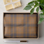 Donkerbruin | oranje plaid van tartan tissuepapier (Geschenk)
