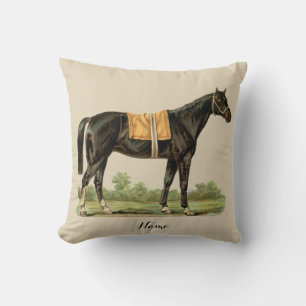 Donkerbruin Paard Art Decor Gepersonaliseerd Kussen