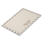 Donkerbruin patroon bruine natuurlijke bloem notitieblok (Schuin)