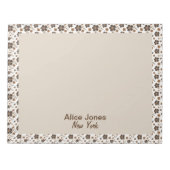 Donkerbruin patroon bruine natuurlijke bloem notitieblok (Voorkant)