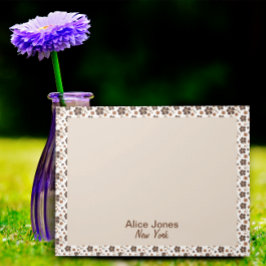 Donkerbruin patroon bruine natuurlijke bloem notitieblok