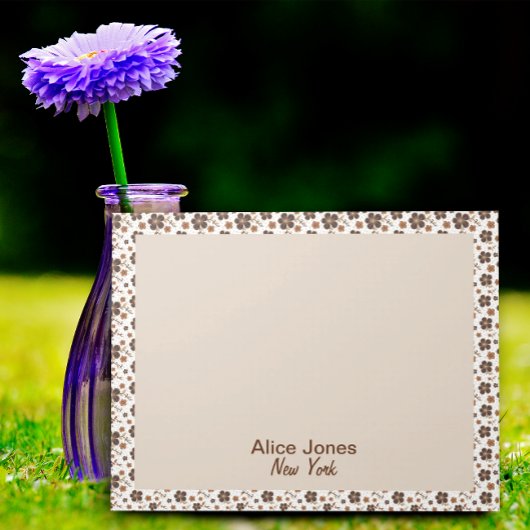 Donkerbruin patroon bruine natuurlijke bloem notitieblok