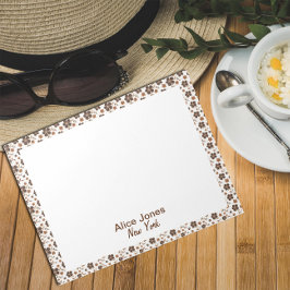 Donkerbruin patroon bruine natuurlijke bloem notitieblok