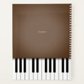 Donkerbruin pianomuktoetsenbord Gepersonaliseerd Planner (Achterkant)