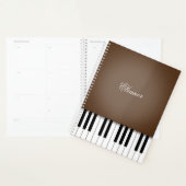 Donkerbruin pianomuktoetsenbord Gepersonaliseerd Planner (Display)